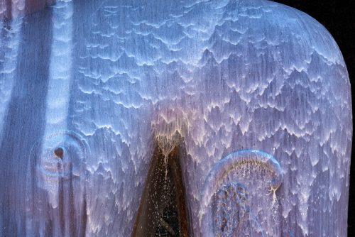 Effet visuel d'irisation lors de l'onction de lait